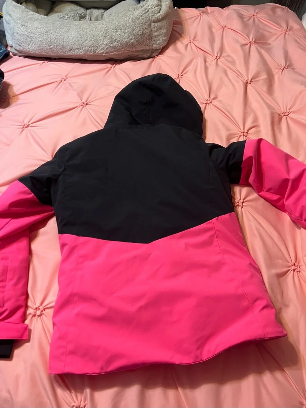 Spyder Hot Pink and Black Colorblock Ski Jacket